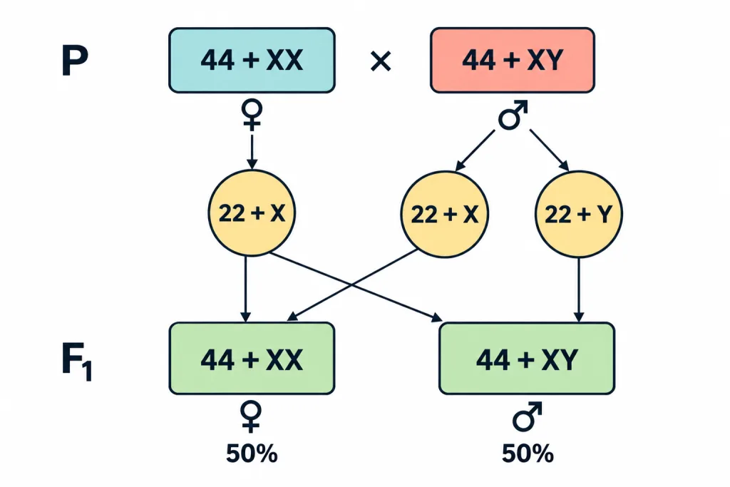 Flow chart of sex determination in human beings