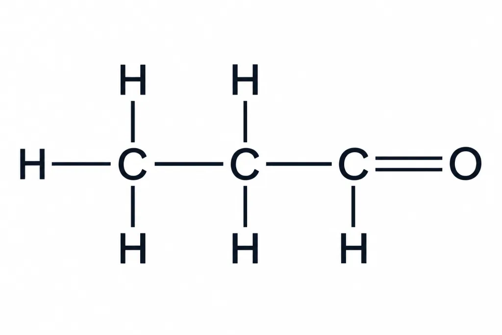 Structural formula of a three-carbon compound containing oxygen