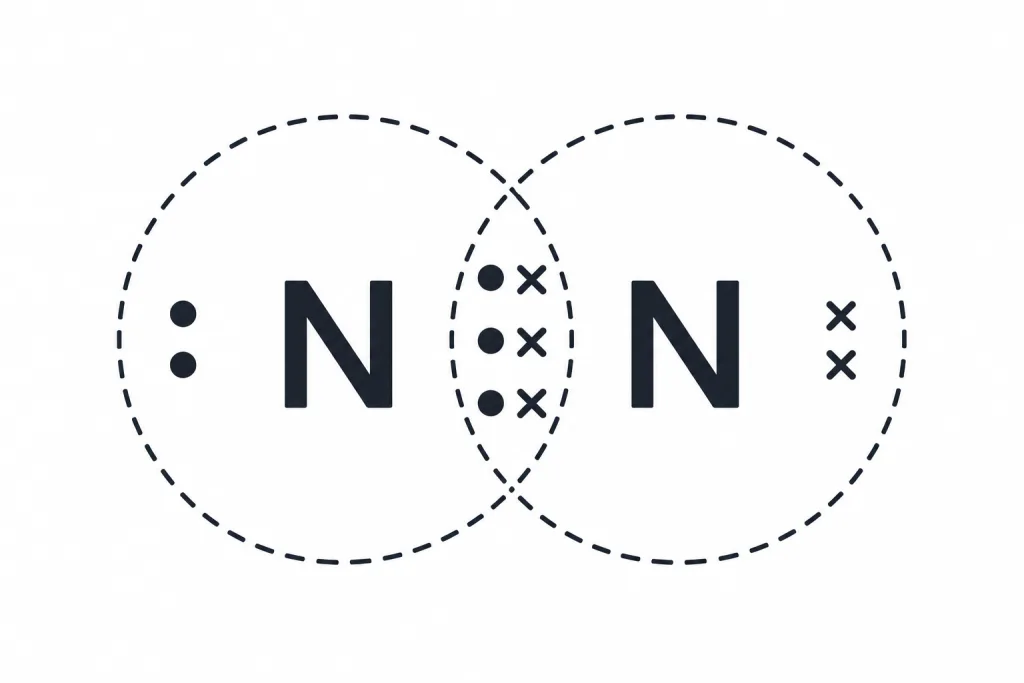 Electron dot structure of a nitrogen molecule