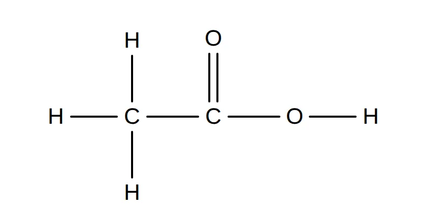 Structural formula of a two-carbon compound with two oxygen atoms