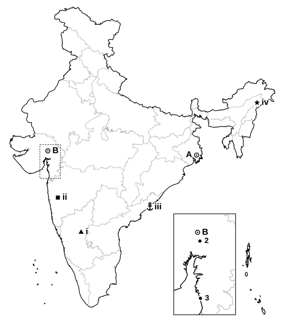 Answer map with A, B and places i to iv