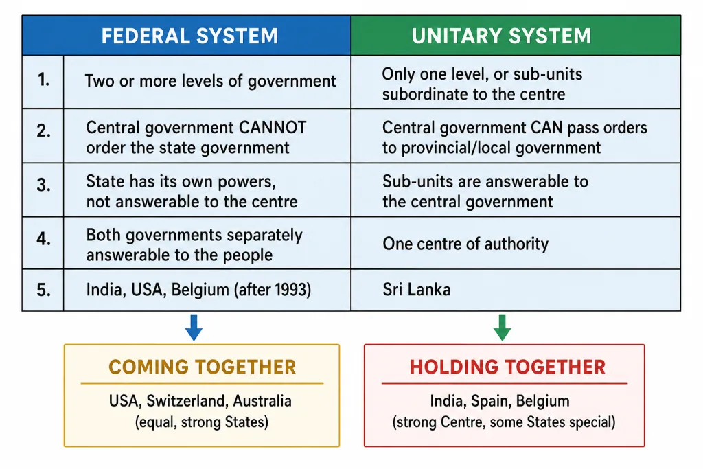 Federal versus unitary government compared