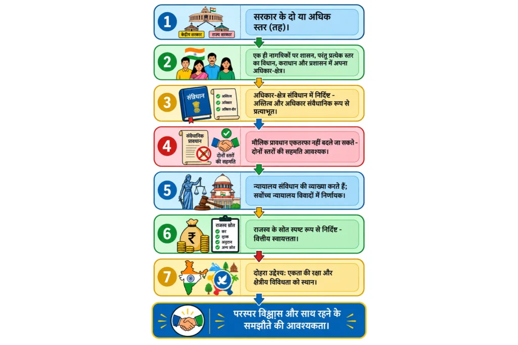 संघवाद की सात प्रमुख विशेषताएँ