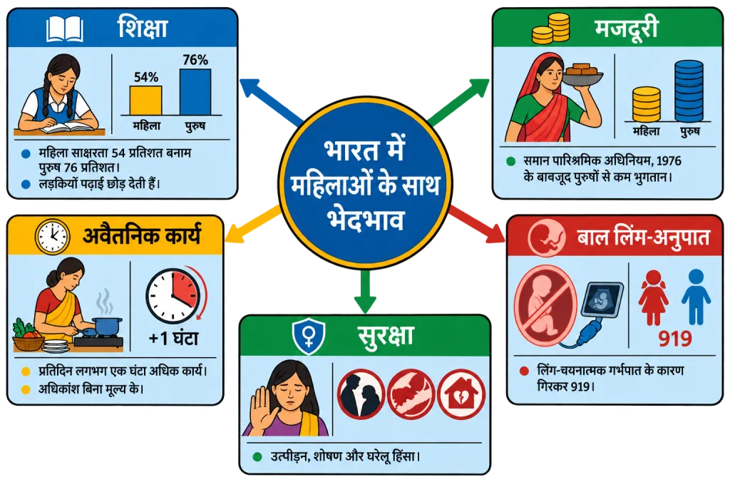 भारत में महिलाओं के भेदभाव का हब आरेख