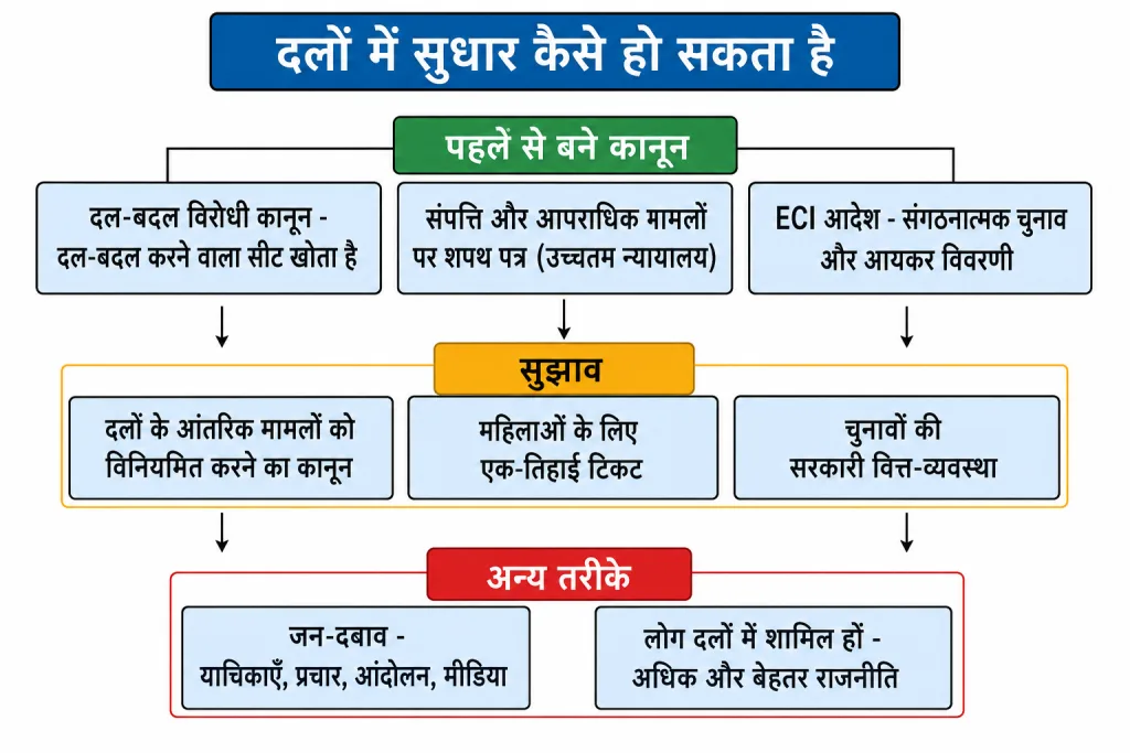 राजनीतिक दलों में सुधार के उपाय