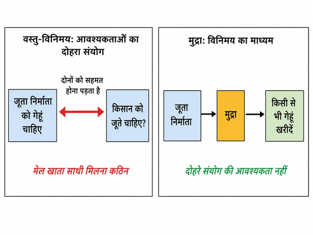 वस्तु-विनिमय बनाम मुद्रा
