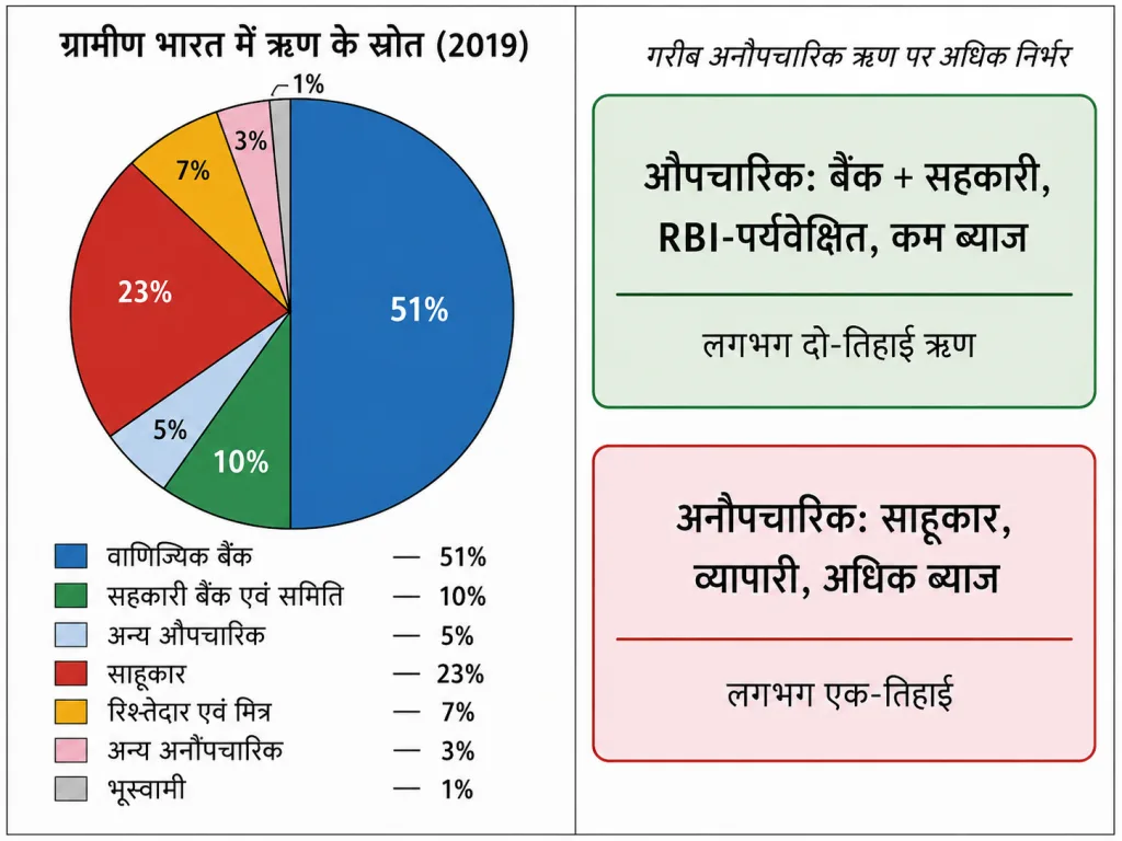 ग्रामीण साख के औपचारिक और अनौपचारिक स्रोत