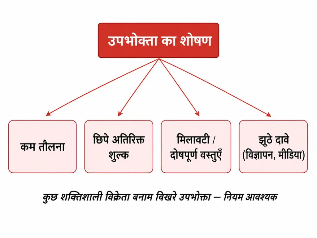बाज़ार में उपभोक्ता का शोषण कैसे होता है