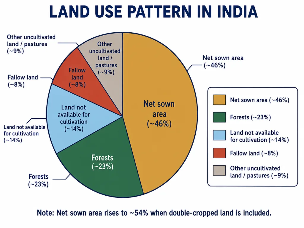Pie chart of India land-use categories