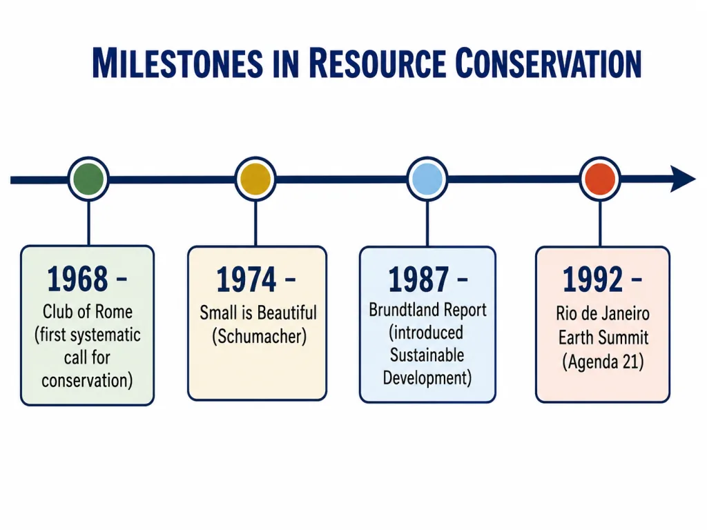 Timeline of major resource conservation milestones, 1968 to 1992