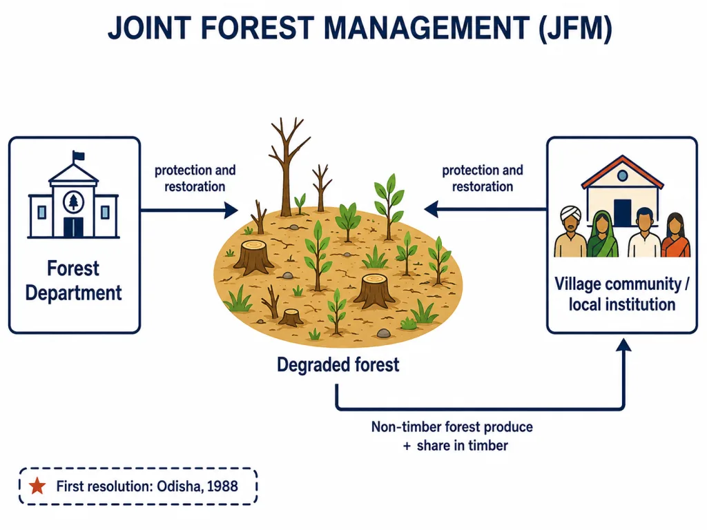 Joint Forest Management partnership between department and village