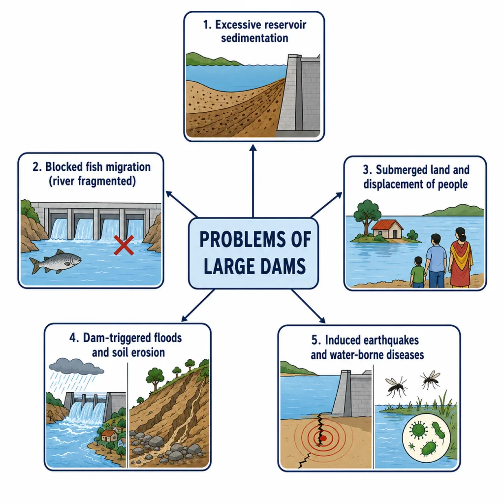 Problems caused by large dams