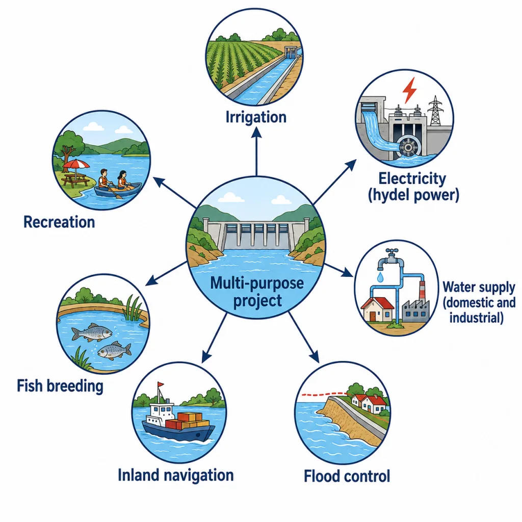 Integrated uses of a multipurpose river project