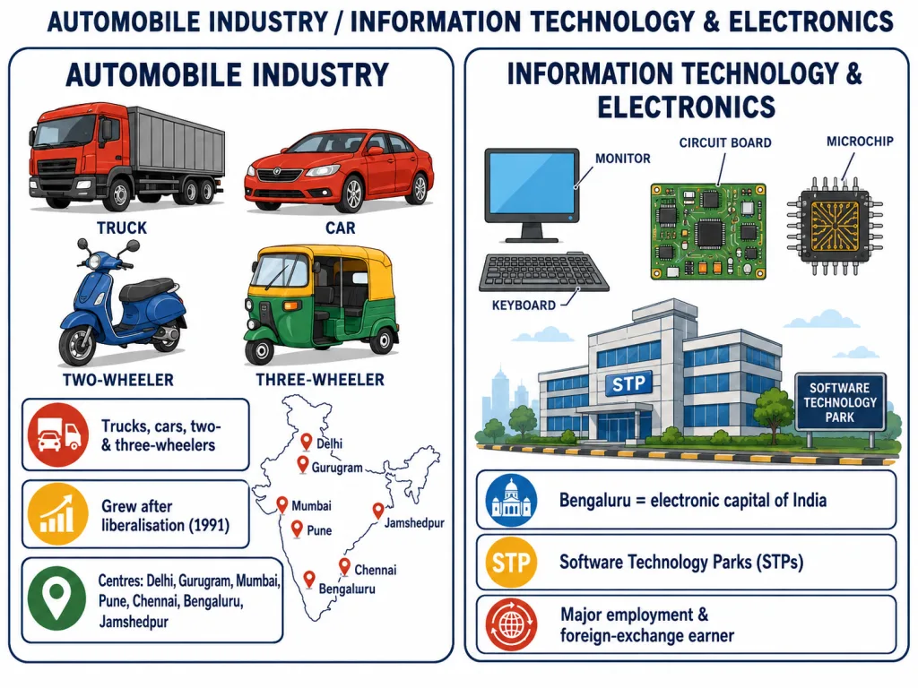 Automobile and information-technology industries compared