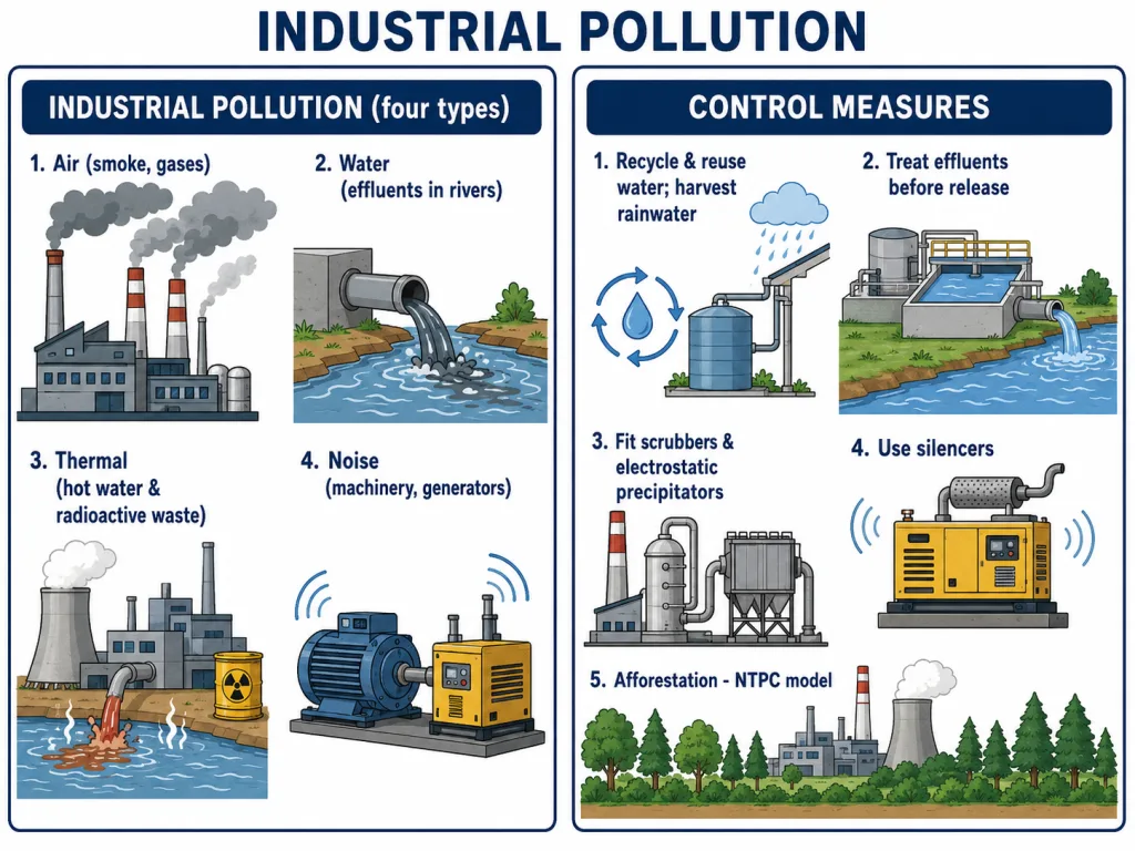 Types of industrial pollution and their control