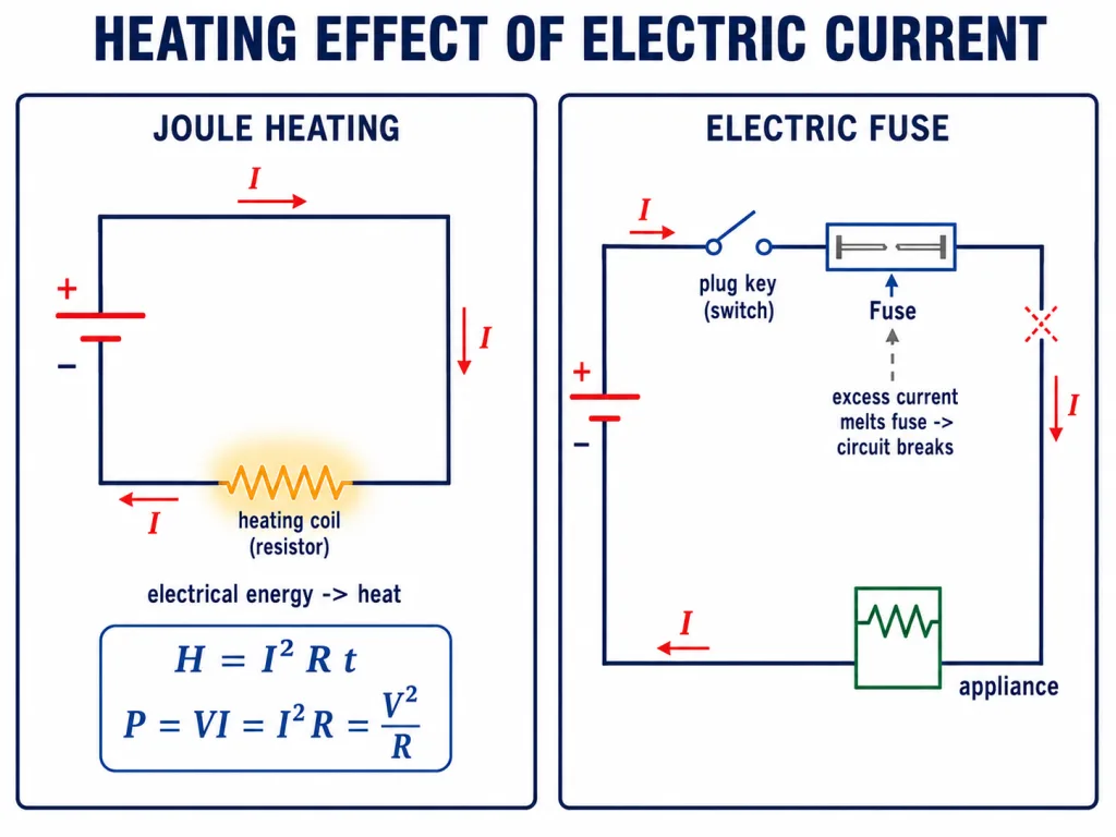 Heating effect of current and electric fuse action