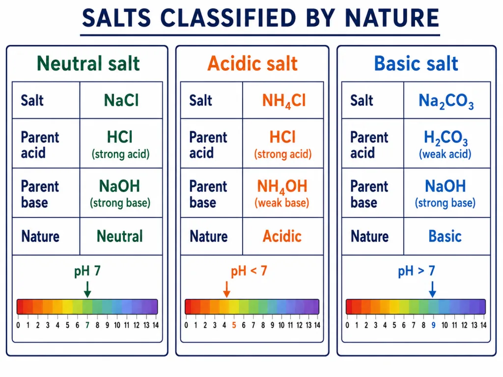 Classifying salts as neutral, acidic or basic