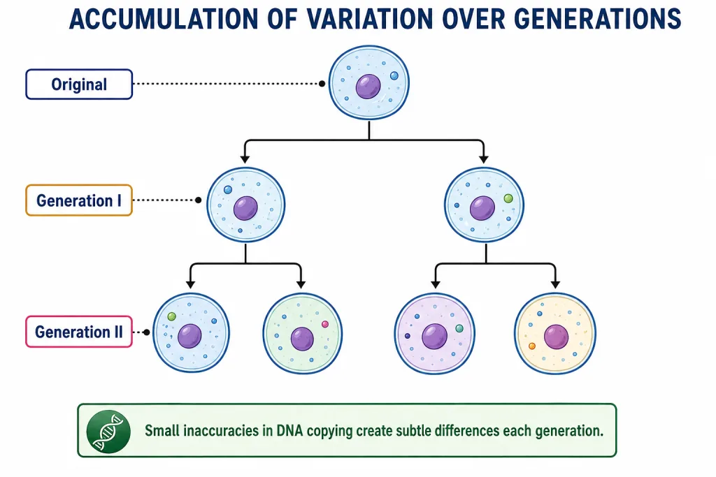 Accumulation of variation over successive generations