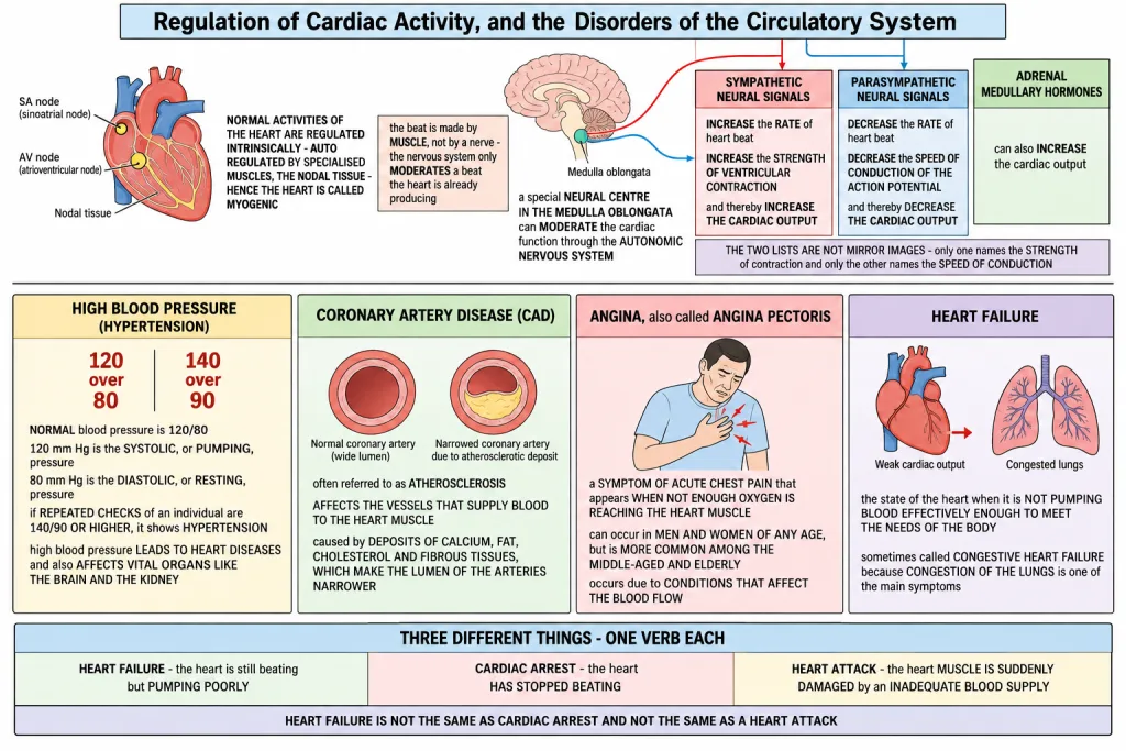 Common disorders of the circulatory system and the vessels they affect