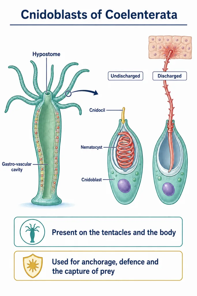 Cnidoblast with nematocyst on a cnidarian tentacle