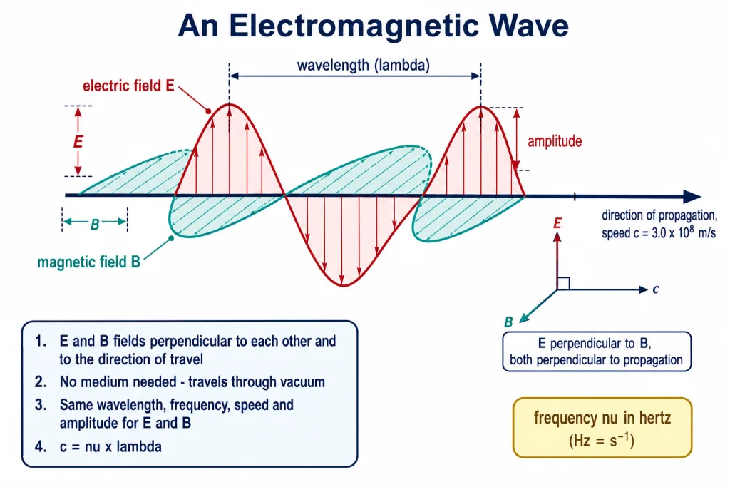 Electromagnetic wave with perpendicular electric and magnetic field components