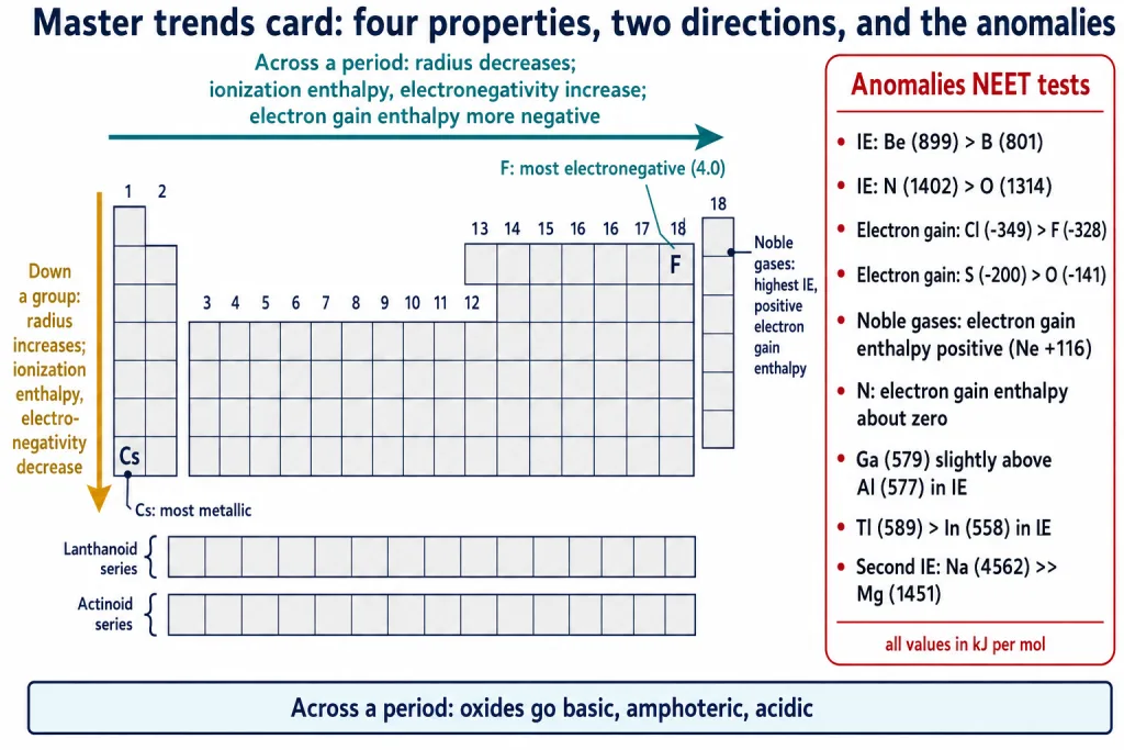 Master trends card with periodic anomalies NEET tests