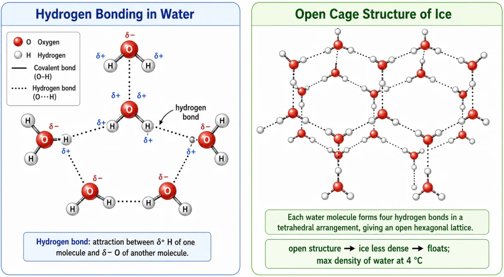 Hydrogen-bonded open tetrahedral structure of ice