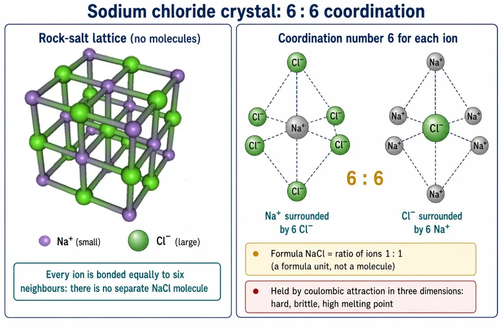NaCl rock-salt lattice with 6 to 6 coordination