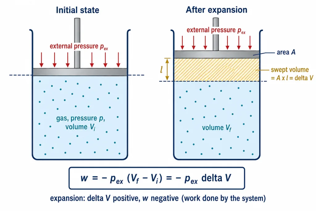 Gas in a cylinder with frictionless piston expanding against constant external pressure