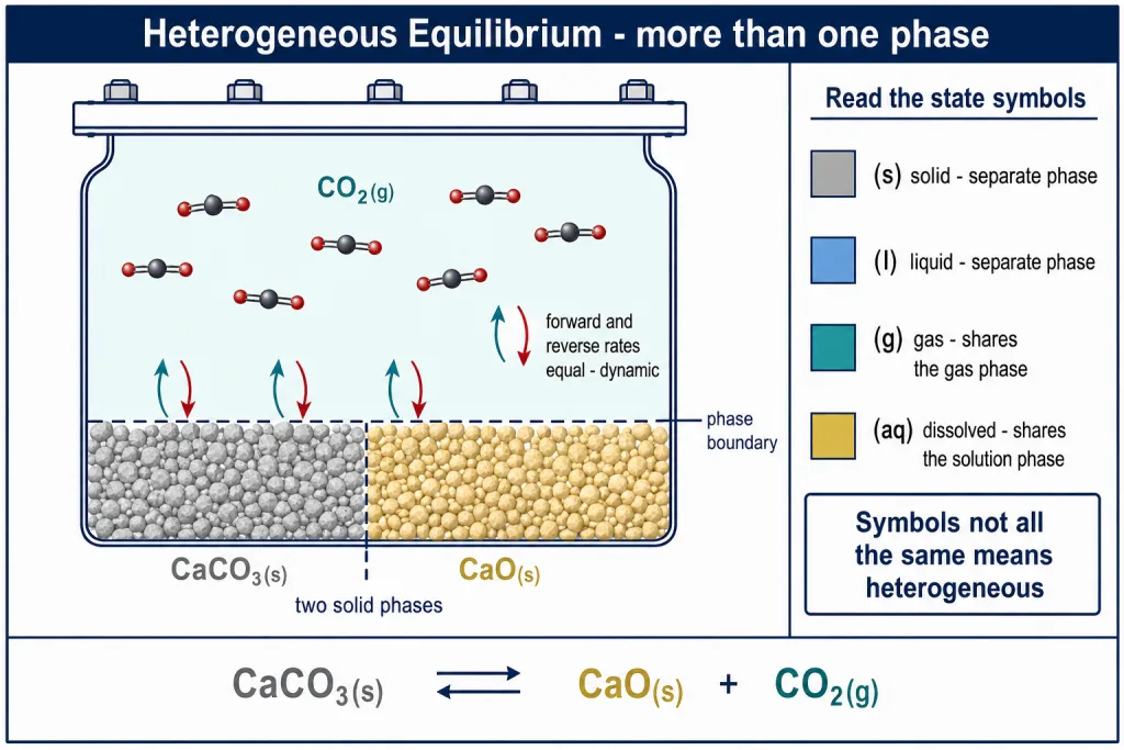 Sealed vessel with solid carbonate and quicklime below carbon dioxide gas above