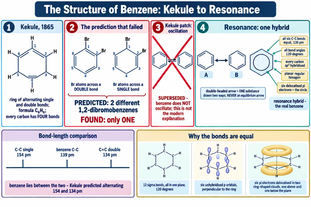 From the Kekule structure through the ortho isomer problem to the resonance hybrid