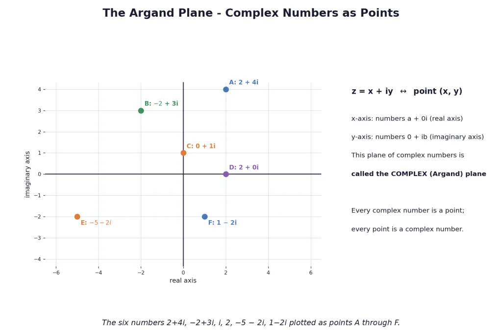 Argand plane used to plot the four rotated points