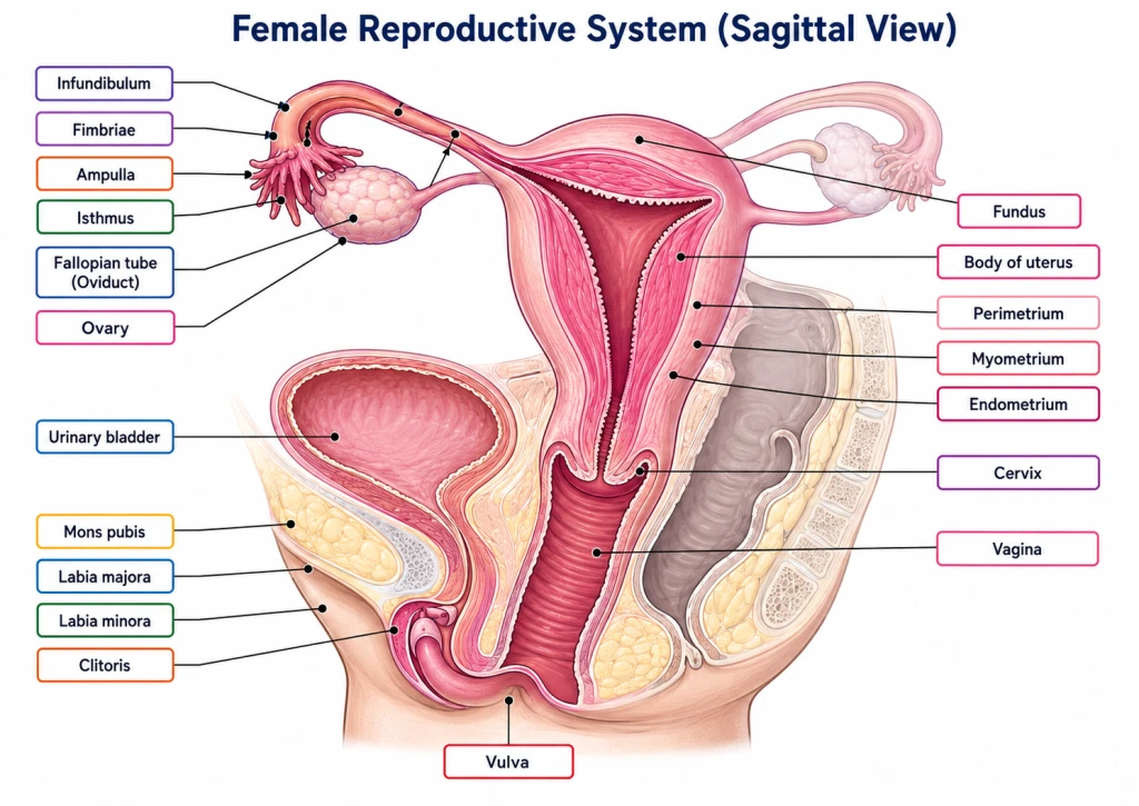 Anatomy of the female reproductive system