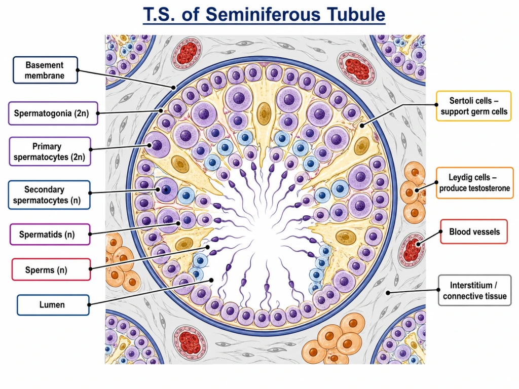 Transverse section of a seminiferous tubule