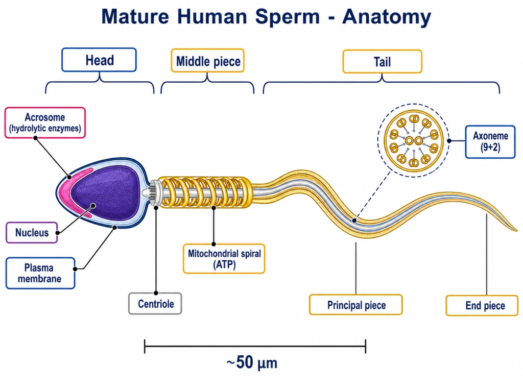 Structure of a mature human sperm