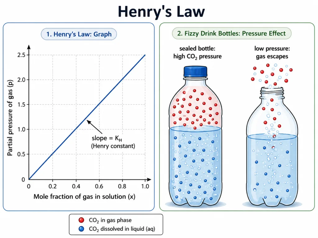Henry law: gas pressure versus mole fraction