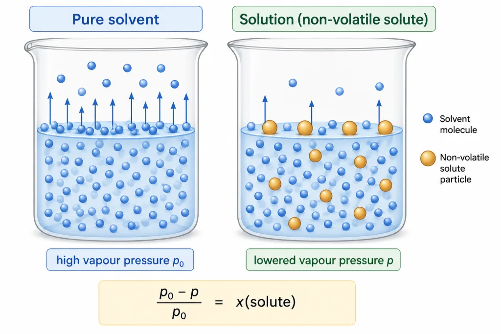 Non-volatile solute lowering solvent vapour pressure