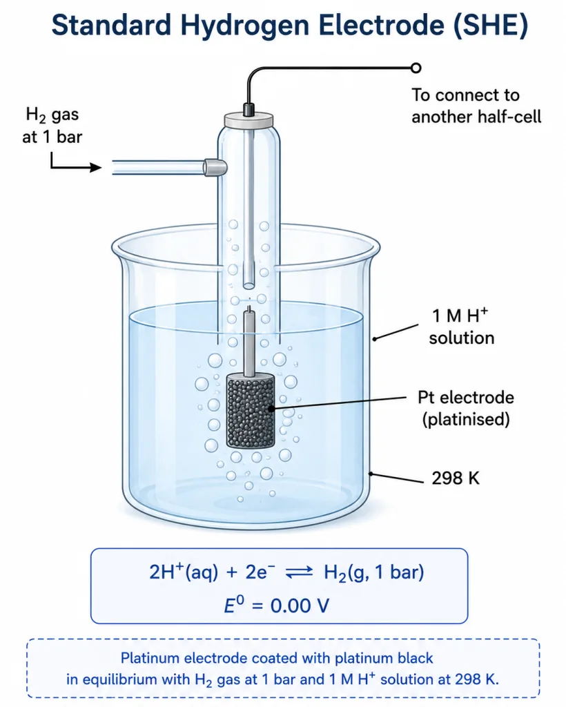 Standard hydrogen electrode reference setup