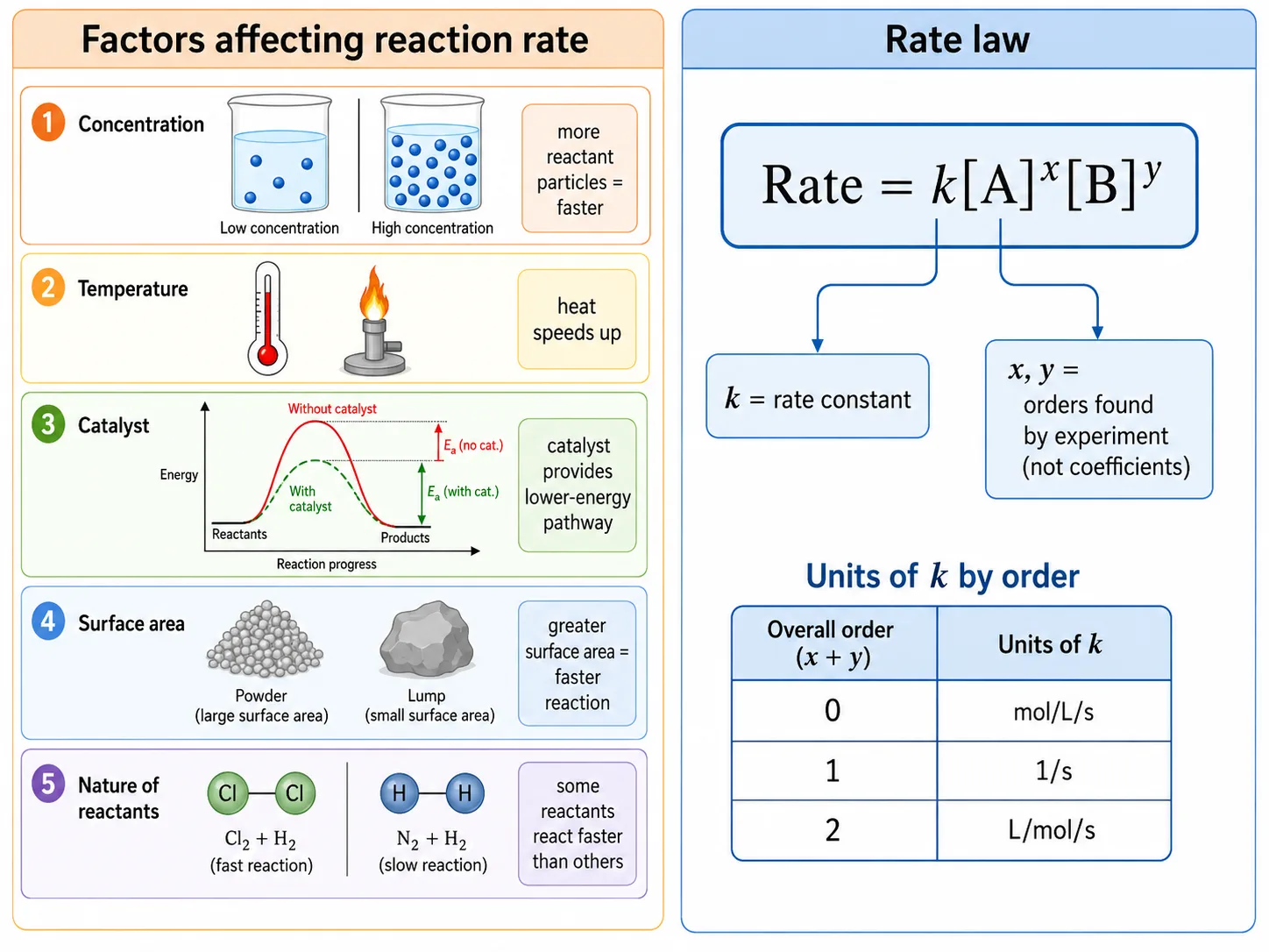 Factors affecting rate and the rate law