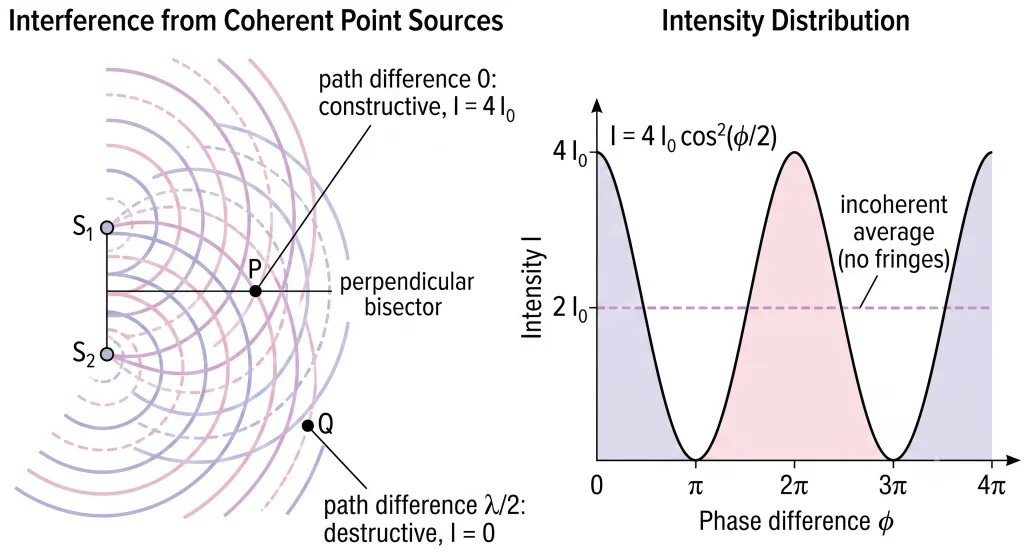 Coherent superposition with constructive and destructive interference intensities