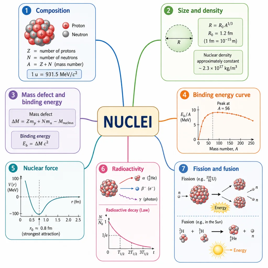 Nuclei chapter overview mind map