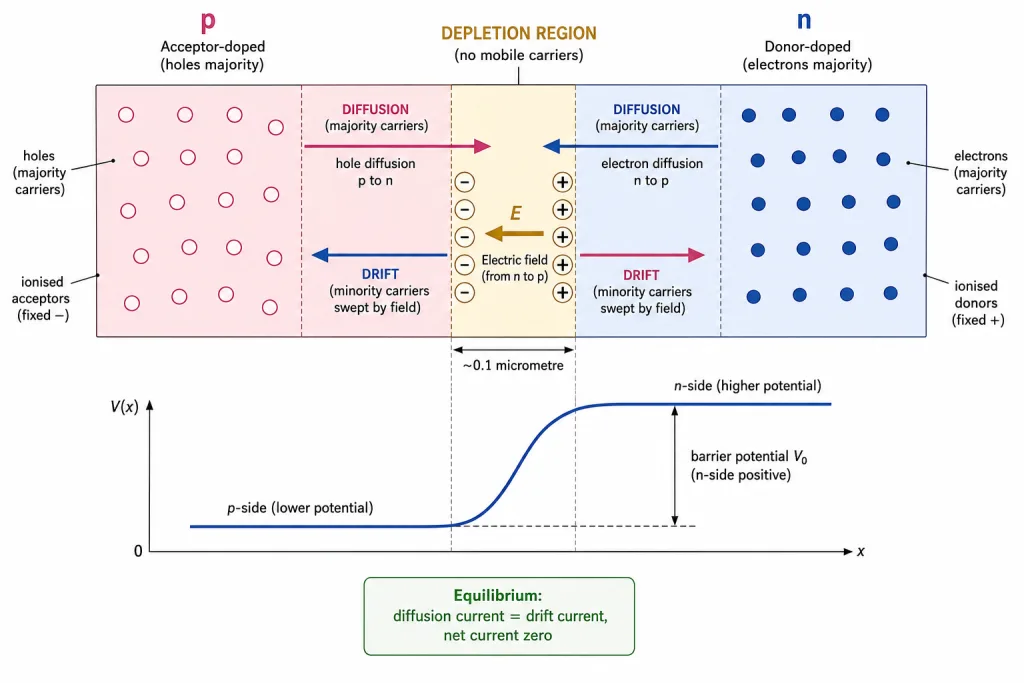 p-n junction formation depletion region and barrier potential