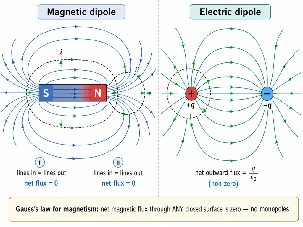 Zero net magnetic flux through closed surfaces