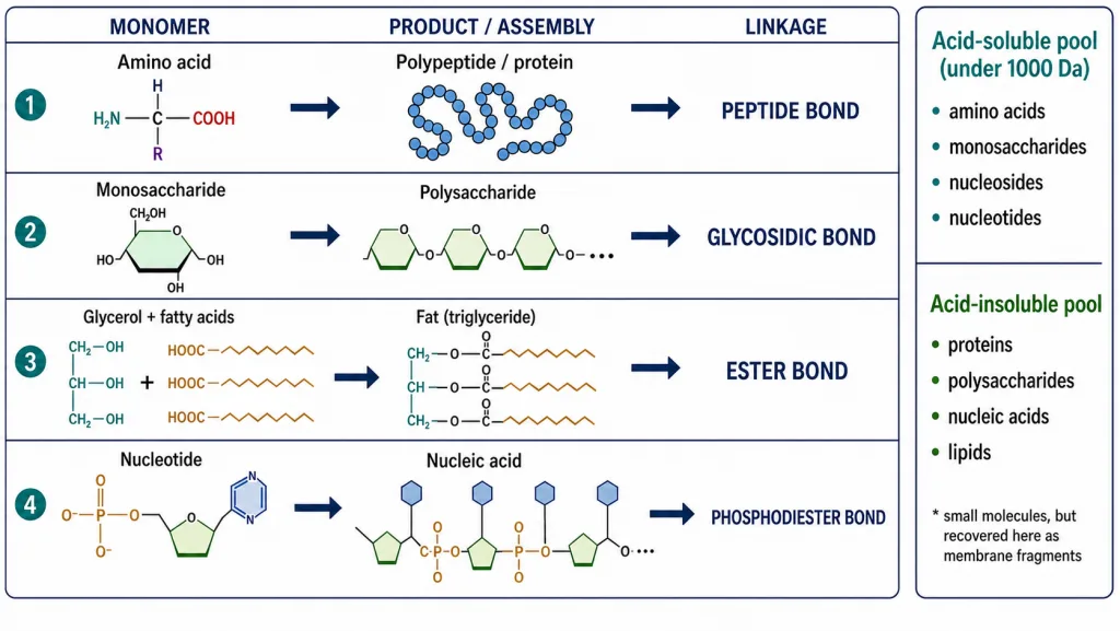 Biomolecule components products linkages and extraction pools