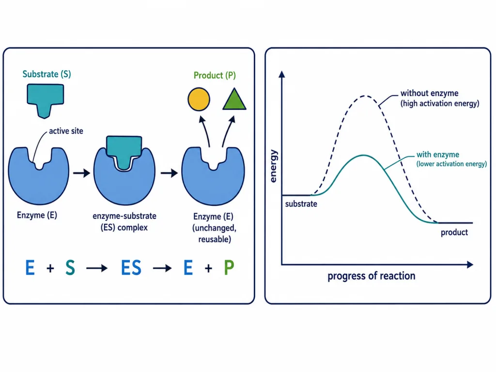 Enzyme binding and activation-energy graph
