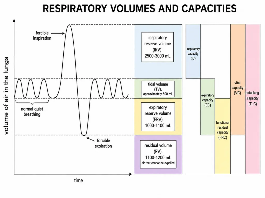 Respiratory volume tracing with volume and capacity relationships