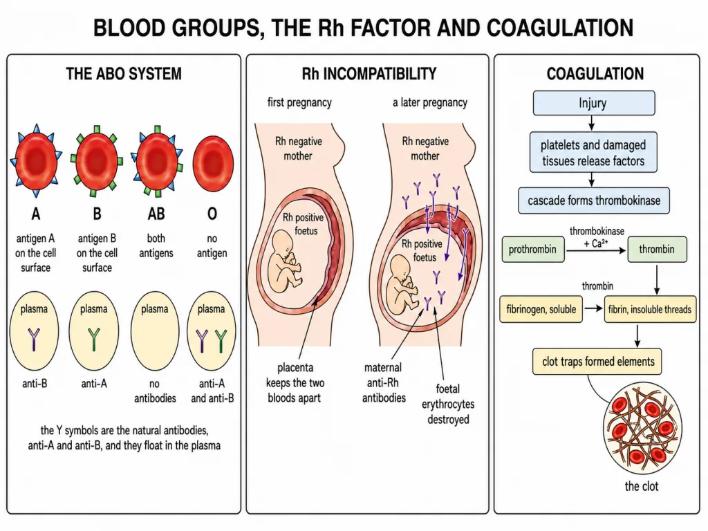ABO, Rh incompatibility and blood coagulation